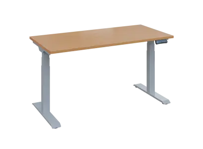 Fleximax 27-14 výškově nastavitelný stůl, kovová podnož stříbrná, deska 25 mm, široký 1400 mm, buk royal